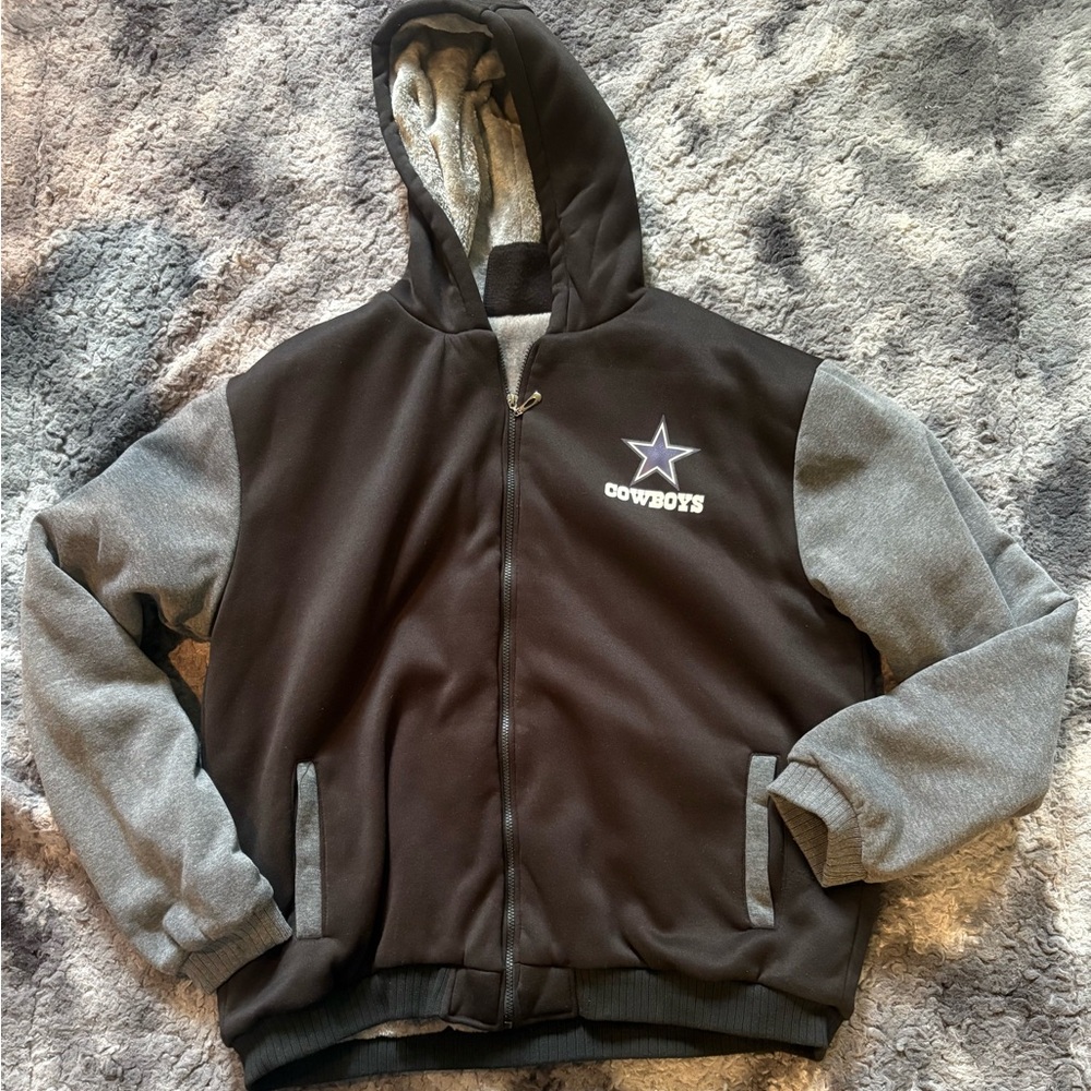 Dallas Cowboys Sherpa Zip Up Hoodie Size XXL